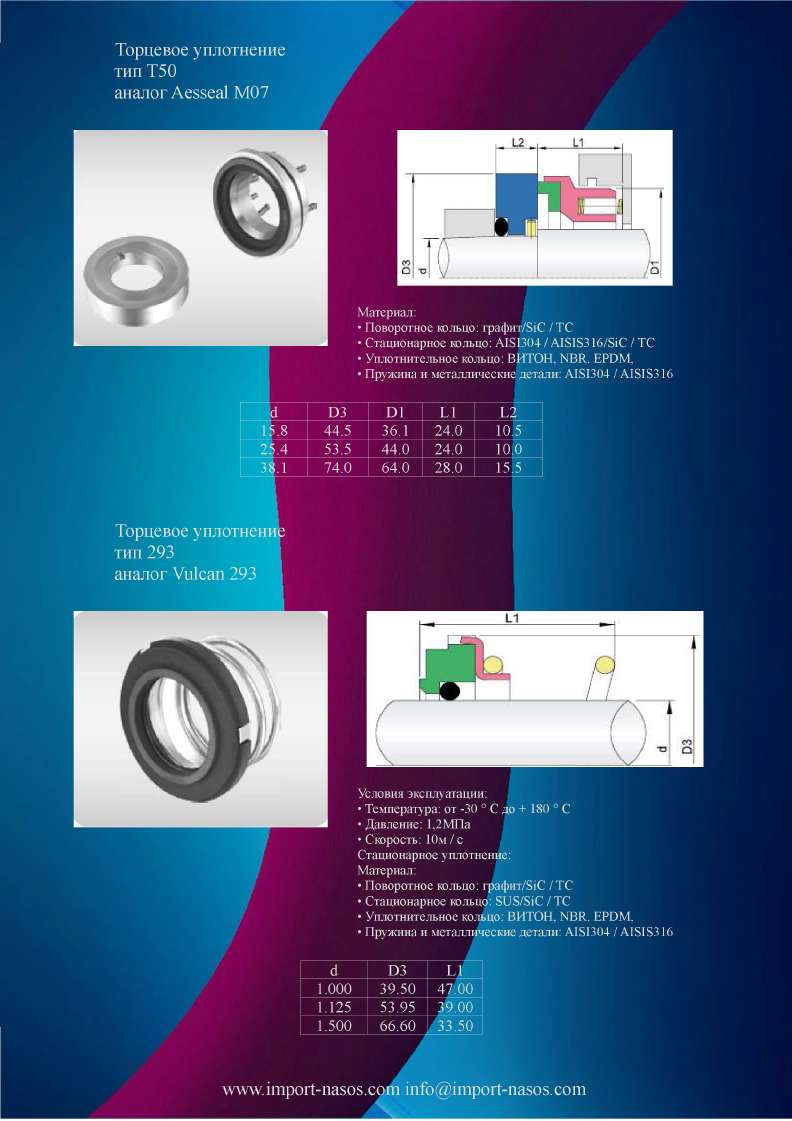 mechanical seal type IN293 